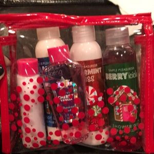 5 Pack of Shower Gel and Body Lotions with Case